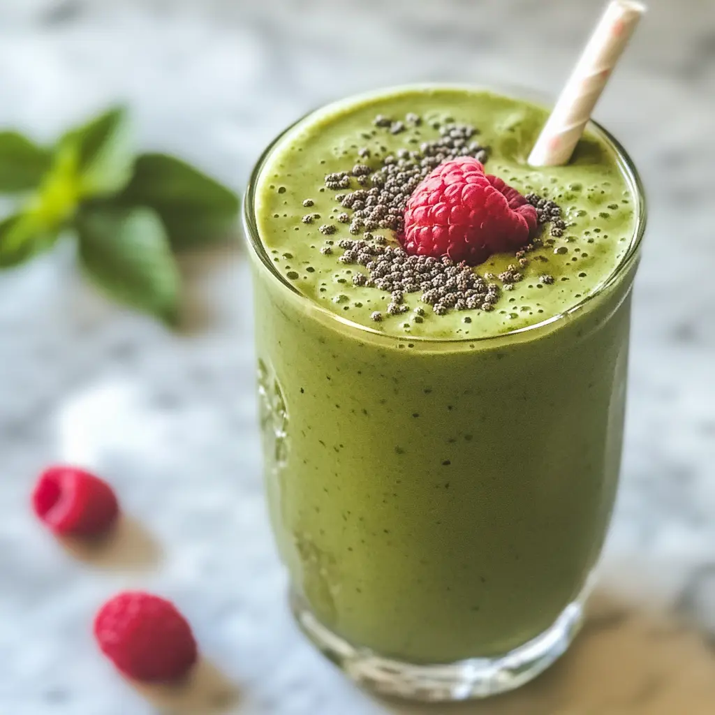 Raspberry Green Tea Smoothie Recipe Card
