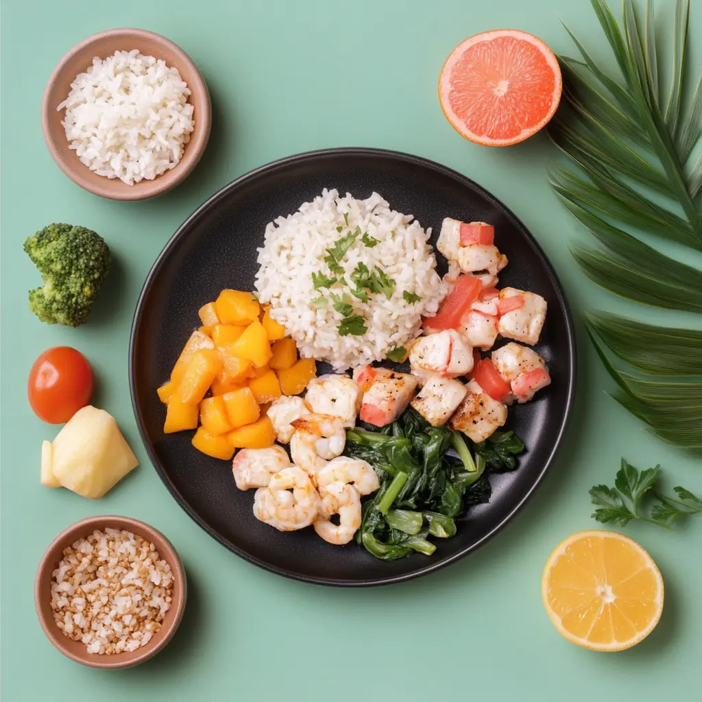 Mounjaro diet plan recipe card with ingredients and cooking instructions.