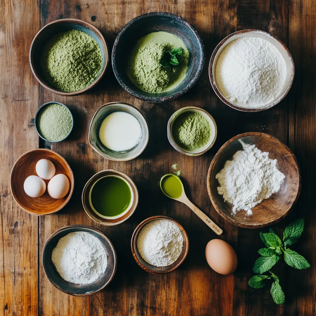 Matcha Crepe Ingredients for Roll Cake