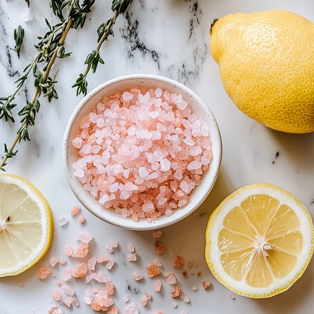 Recipe card for the Pink Salt Trick for weight loss with ingredients and instructions.