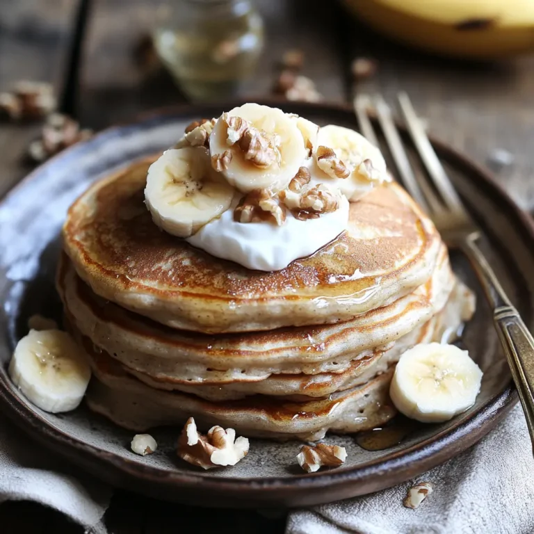 Serving of healthy low-calorie banana pancakes with high protein