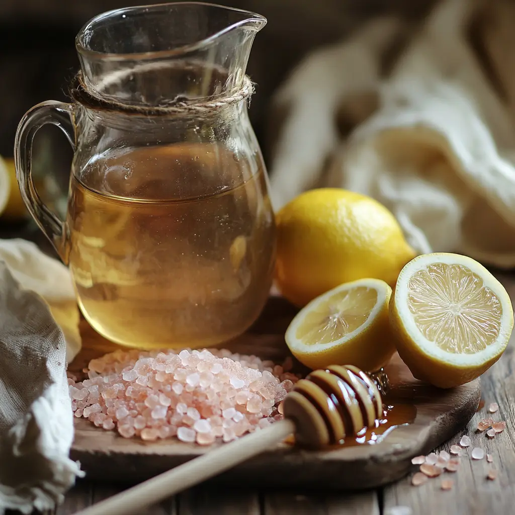 Ingredients for pink salt drink recipe