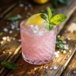 Serving pink salt drink for weight loss