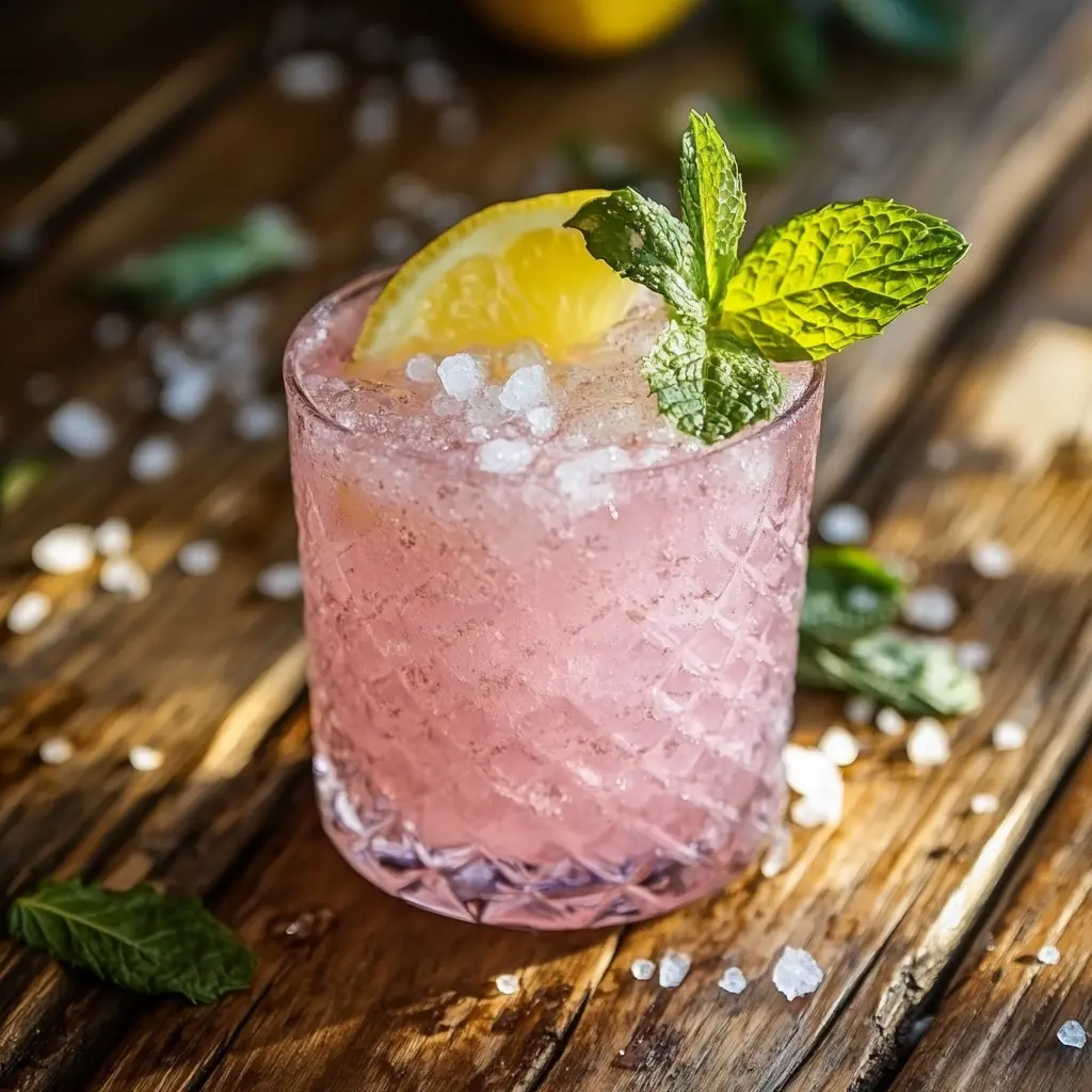 Serving pink salt drink for weight loss