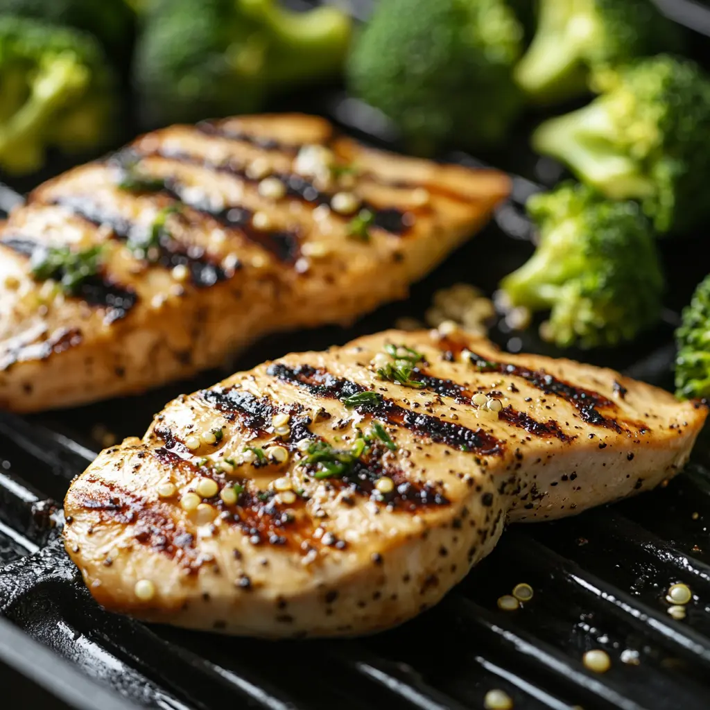 Step-by-step process of preparing a healthy Mounjaro meal, including grilling chicken and preparing quinoa
