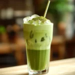 Iced Matcha Latte Served in a Tall Glass – Refreshing and Creamy
