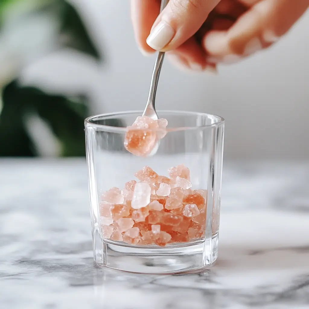 Mixing pink salt and water for the Pink Salt Trick