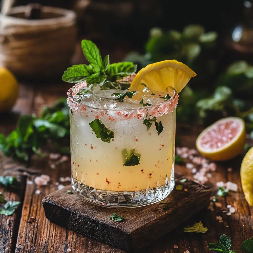 Brazilian Mounjaro drink in a glass with fresh ingredients.