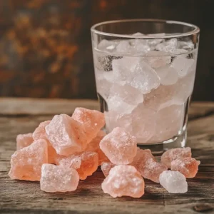 Himalayan pink salt and warm water for weight loss drink