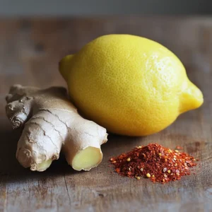 Ingredients for Brazilian Mounjaro Recipe – Lemon, Ginger, Cayenne Pepper