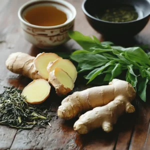 Ingredients for Japanese Mounjaro Tea – Ginger, Dandelion, Green Tea