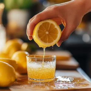 Step 1 of Brazilian Mounjaro Recipe – Squeezing Fresh Lemon