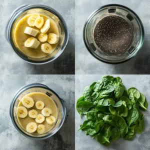 Step-by-step preparation for banana smoothie