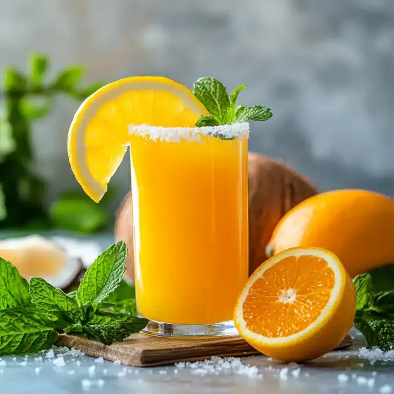 Adding sparkling water to Cortisol Cocktail with mint and lemon garnish