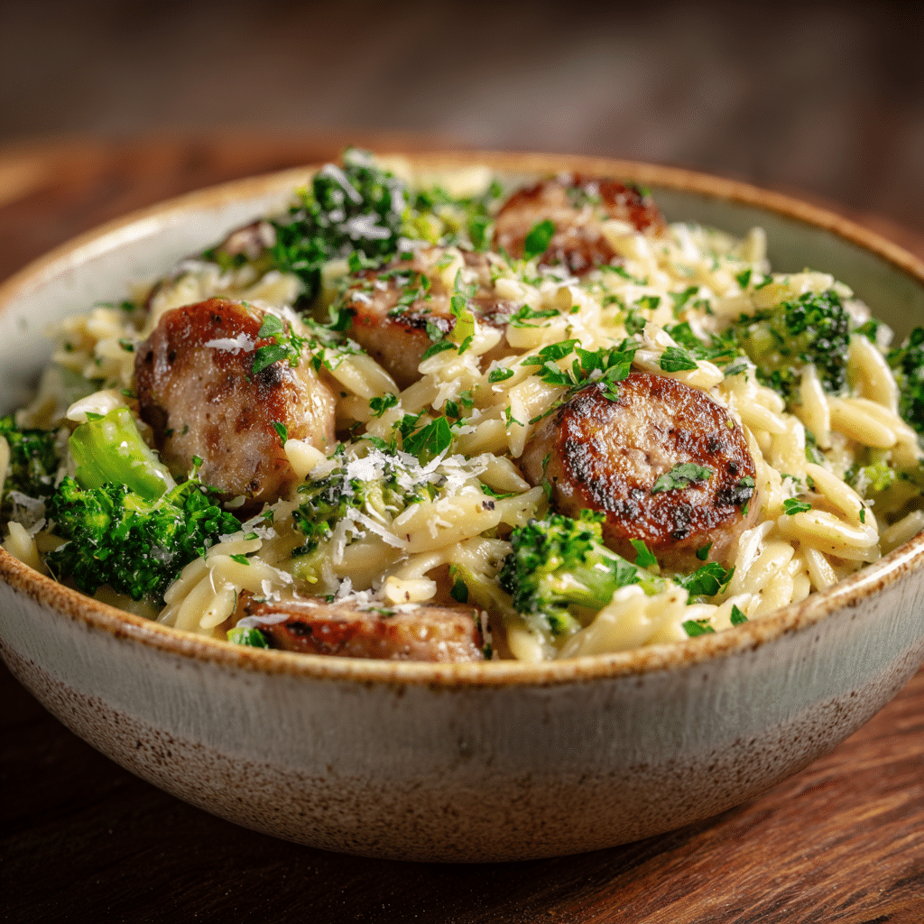Chicken Sausage and Broccoli Orzo