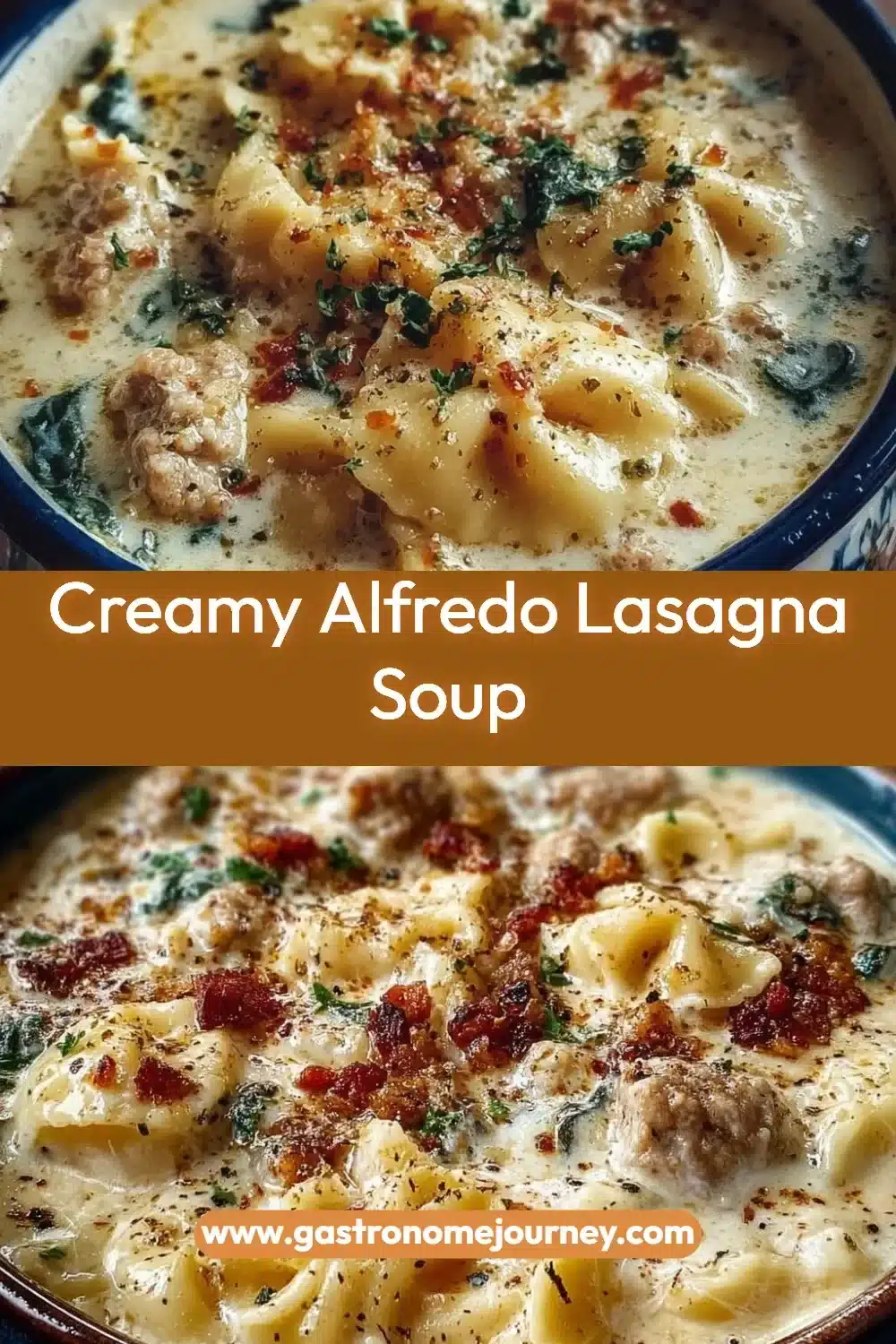 Creamy Alfredo Lasagna Soup