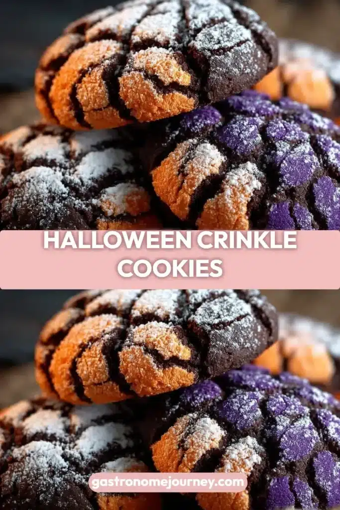 Delicious Halloween crinkle cookies dusted with powdered sugar