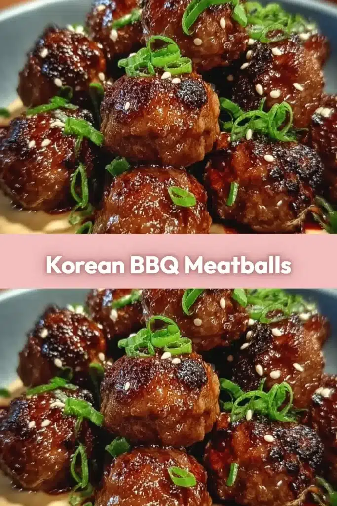 Deliciously grilled Korean BBQ meatballs garnished with herbs